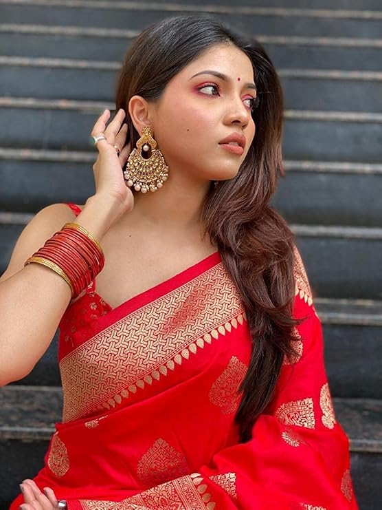 Kanjivaram Art Silk Saree Soft Banarasi Style Sari With Blouse Piece For Wedding