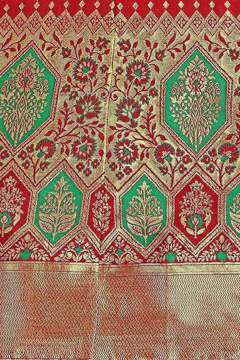Women's Faux Silk Jacquard Semi-Stitched Embroidered Fabric Lehenga Choli